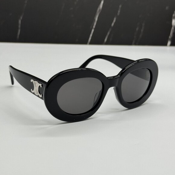NEW CELINE CL40312U 01A BLACK ROUND WOMEN SUNGLASSES CELINE - Picture 5 of 10